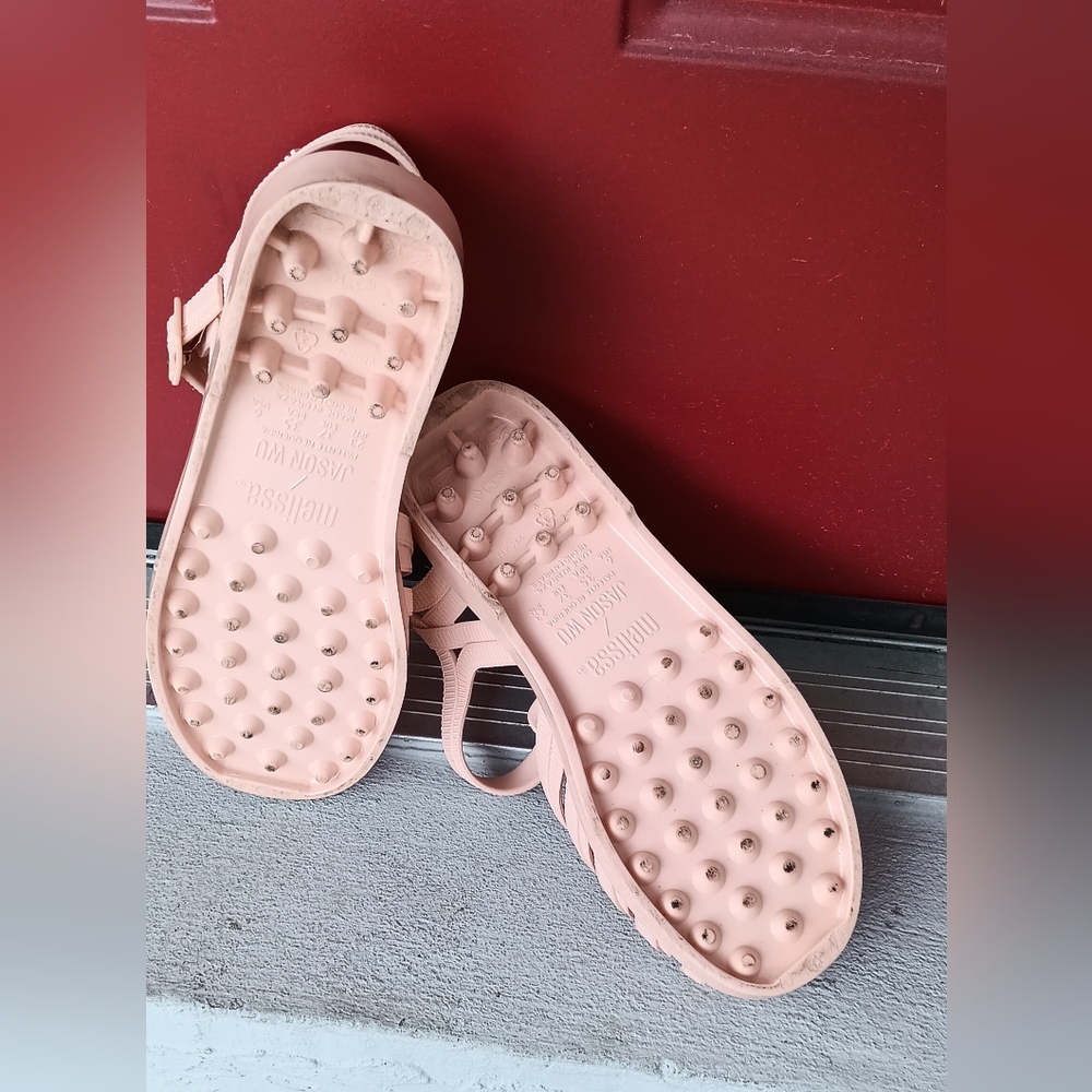 Melissa/Jason Wu peach Possession  jelly fisherman sandals size 6 - Picture 4 of 6